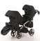 Універсальна коляска для двійні 2 в 1 Junama Diamond Individual Duo Slim 03, чорний на бронзовій рамі (JD-IN-DUOs-03) - Pampik - 10