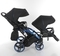 Універсальна коляска для двійні 2 в 1 Junama Diamond Individual Duo Slim 02, чорний на синій рамі (JD-IN-DUOs-02) - Pampik - 4