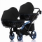 Універсальна коляска для двійні 2 в 1 Junama Diamond Individual Duo Slim 02, чорний на синій рамі (JD-IN-DUOs-02) - Pampik - 2