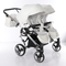 Універсальна коляска для двійні 2 в 1 Junama Mirror Satin Duo 04, білий з сріблястим (J-MS-DUO-04) - Pampik - 6
