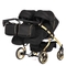 Універсальна коляска для двійні 2 в 1 Junama Mirror Satin Duo 03, чорний з золотим (J-MS-DUO-03) - Pampik - 5