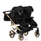 Універсальна коляска для двійні 2 в 1 Junama Mirror Satin Duo 03, чорний з золотим (J-MS-DUO-03) - Pampik - 4