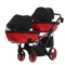 Універсальна коляска для двійні 2 в 1 Junama Diamond S-line Duo Slim 01, чорний з червоним (JD-SL-DUOs-01) - Pampik - 4