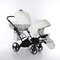 Універсальна коляска для двійні 2 в 1 Junama Mirror Satin Duo Slim 04, білий з сріблястим (J-MS-DUOs-04) - Pampik - 11
