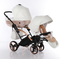 Універсальна коляска для двійні 2 в 1 Junama Mirror Satin Duo Slim 05, білий з бронзовим (J-MS-DUOs-05) - Pampik - 4
