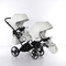 Універсальна коляска для двійні 2 в 1 Junama Mirror Satin Duo Slim 04, білий з сріблястим (J-MS-DUOs-04) - Pampik - 5