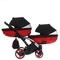 Універсальна коляска для двійні 2 в 1 Junama Diamond S-line Duo Slim 01, чорний з червоним (JD-SL-DUOs-01) - Pampik - 5