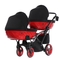Універсальна коляска для двійні 2 в 1 Junama Diamond S-line Duo Slim 01, чорний з червоним (JD-SL-DUOs-01) - Pampik - 3