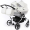 Універсальна коляска для двійні 2 в 1 Junama Mirror Satin Duo 04, білий з сріблястим (J-MS-DUO-04) - Pampik
