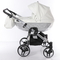 Універсальна коляска для двійні 2 в 1 Junama Mirror Satin Duo 04, білий з сріблястим (J-MS-DUO-04) - Pampik - 4
