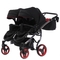Універсальна коляска для двійні 2 в 1 Junama Diamond S-line Duo 01, чорний з червоним (JD-SL-DUO-01) - Pampik - 6