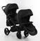 Універсальна коляска для двійні 2 в 1 Junama Mirror Satin Duo Slim 01, чорний з сріблястим (J-MS-DUOs-01) - Pampik - 6