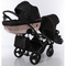 Універсальна коляска для двійні 2 в 1 Junama Mirror Satin Duo Slim 02, чорний з бронзовим (J-MS-DUOs-02) - Pampik - 8