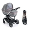 Универсальная коляска 2 в 1 Cam Techno Milano, рама под дерево, серый с полоской (805T/V96/978/553K) - Pampik