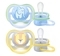 Силиконовая ортодонтическая пустышка Philips Avent Ultra Air "Animal", 0-6 мес., голубой с желтым, 2 шт. (SCF085/01) - Pampik