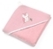 Рушник з капюшоном-куточком BabyOno Сова, велюр, 100х100 см, рожевий (540/03) - Pampik