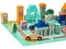 Дерев'яні кубики з килимком Ecotoys Різнобарвний місто, 161 шт. (PH05D012) - Pampik - 4