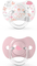 Пустышка с физиологической соской (набор 2 шт.), "Memories: Истории малышей", 0-6 месяцев, розовая Suavinex, набор 2 шт. - Pampik