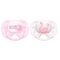 Силиконовая ортодонтическая пустышка Philips Avent Ultra Soft, 0-6 мес., розовый с белым, 2 шт. (SCF222/02) - Pampik