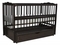 Дитяче ліжечко Дубок Веселка з ящиком, венге, чорний (9800-DVsS-03) - Pampik