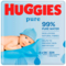 Вологі серветки Huggies Pure, 224 шт. (4 уп. по 56 шт.) - Pampik