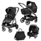Коляска Peg-Perego Veloce Black Shine Lounge, 3в1, чорний (PACK-VEL31LG000005) - Pampik