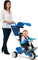 Триколісний велосипед Smoby Toys з козирком, багажником і сумкою, синій (741102) - Pampik - 4