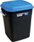 Бак для сміття Tayg Eco, 50 л, з кришкою та ручками, чорний з синім (412028) - Pampik