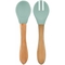 Ложка и вилка MinikOiOi Dig In River Green, силиконовые (101060061) - Pampik