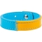 Браслет Waudog Family Colors of freedom, кожа, S, 18-20х1,5 см, желтый с голубым - Pampik - 2
