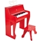 Дитяче піаніно Hape 25 клавіш зі стільцем і підсвіткою червоне (E0630) - Pampik