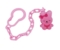 Ланцюжок для пустушки Lindo Зайчик з кліпсою, рожевий (Pk 217 троянд) - Pampik