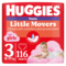 Набір підгузків-трусиків для дівчаток Huggies Little Movers Pants 3 (6-11 кг), 116 шт. (2 уп. по 58 шт.) - Pampik