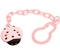 Цепочка для пустышки Курносики Божья Коровка, с клипсой, розовый (7087 рож) - Pampik