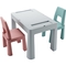 Комплект детской мебели Tega Baby Teggi Multifun Turquoise-Old Rose-Grey, стол и 2 стульчика (TI-011-174) - Pampik