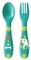 Набір столових приборів Chicco First Cutlery, ложка і виделка, 12+ міс., зелений (16101.30) - Pampik