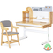 Комплект стола Mealux Timberdesk L+ кресло Mealux Carlo (арт. BD-690 Wood L+KD-050 G) - Pampik