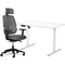 Комплект Mealux PowerDesk Lite White + Leo Air Plus Grey (арт. EVO-201 Lite W/W+Y 546 KBG) - Pampik