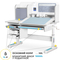 Дитячий стіл Mealux Winnipeg Multicolor Plus WG Blue (арт. BD-630 WG + BL з тумбою) - Pampik