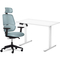 Комплект Mealux PowerDesk Lite White + Leo Air Grey Blue (арт. EVO-201 Lite W/W +Y 546 KBGL) - Pampik