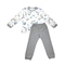 Піжама NL Baby з довгими рукавами, бавовняна, утеплена, 4 роки, біло-сірий (00530/37882) - Pampik