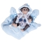 Игровой набор Munecas De Cuna Обезьянка Куко с одеялом, голубой, 36 см (42956) - Pampik
