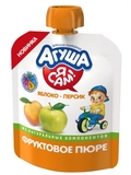 Пюре Агуша Яблучно-персикове, 90 мл - Pampik