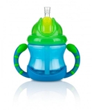 Поїльник з трубочкою-непроливайкою Nuby Вбудований клапан, 240 мл, блакитний (9845blugrn) - Pampik
