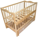 Кроватка детская Pulsante-1 с ящиком, бук (9604) - Pampik