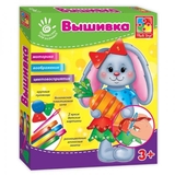Вишивка стрічками і ґудзиками Vladi Toys Зайка (VT4701-01) - Pampik
