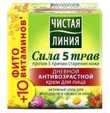 Денний антивіковий крем для обличчя Чиста Лінія Сила 5 трав, 45 мл - Pampik