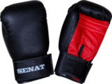 Рукавички боксерські Senat, 6 унцій, штучна шкіра, чорно-червоний - Pampik