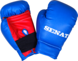 Рукавички боксерські Senat, 4 унції, штучна шкіра, синій з червоним - Pampik