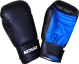 Рукавички боксерські Senat, 6 унцій, штучна шкіра, чорно-синій - Pampik